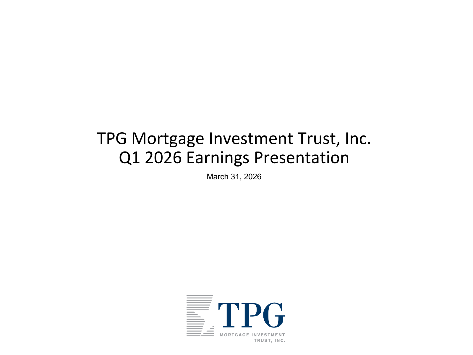 AG Mortgage Investment Trust's Q1 2026 Slide Deck
