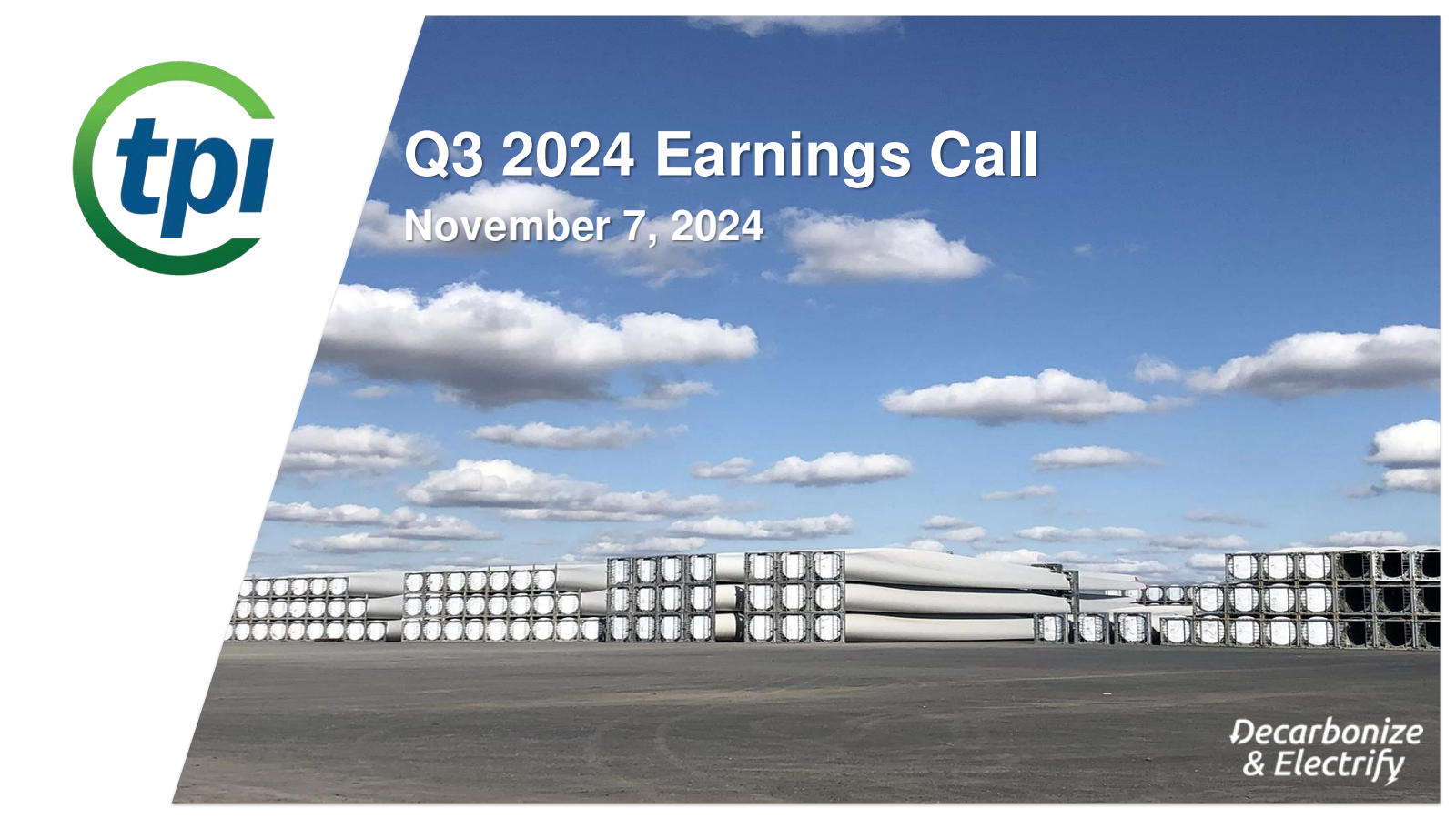 TPI Composites' Q3 2024 Slide Deck