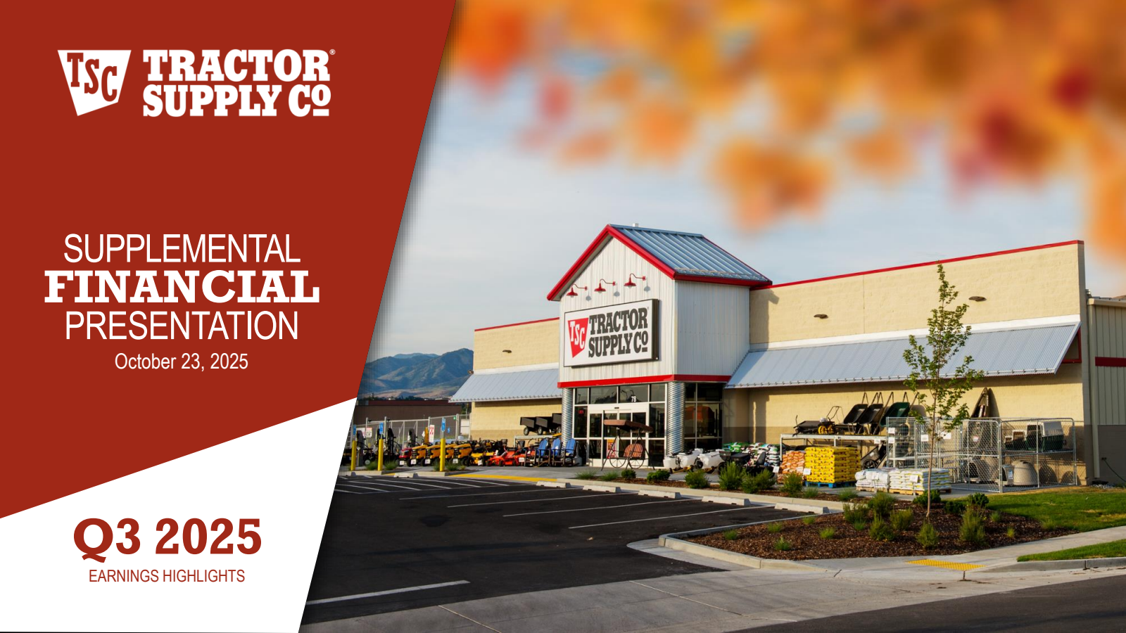 Tractor Supply's Q3 2025 Slide Deck