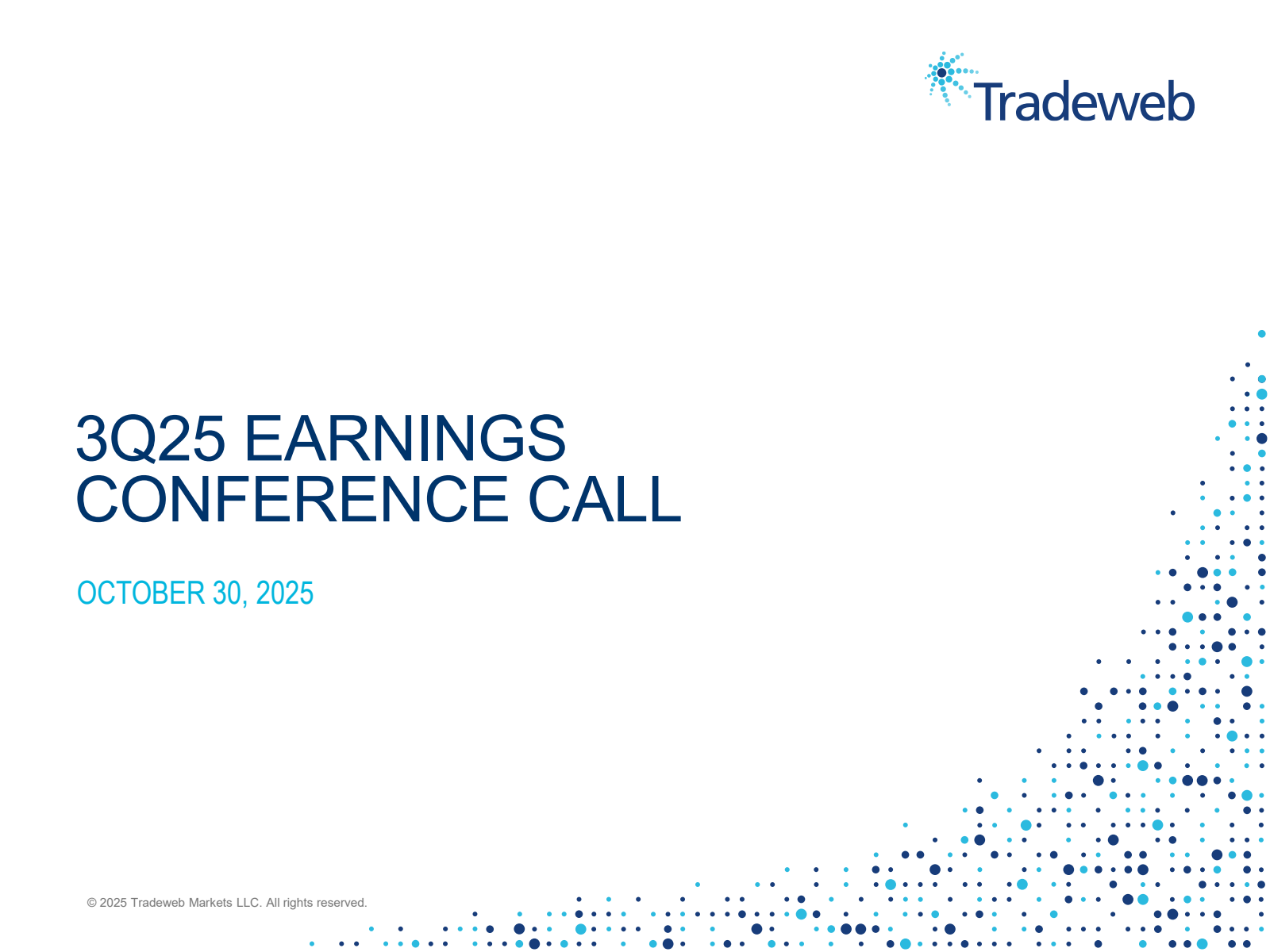 Tradeweb Markets' Q3 2025 Slide Deck