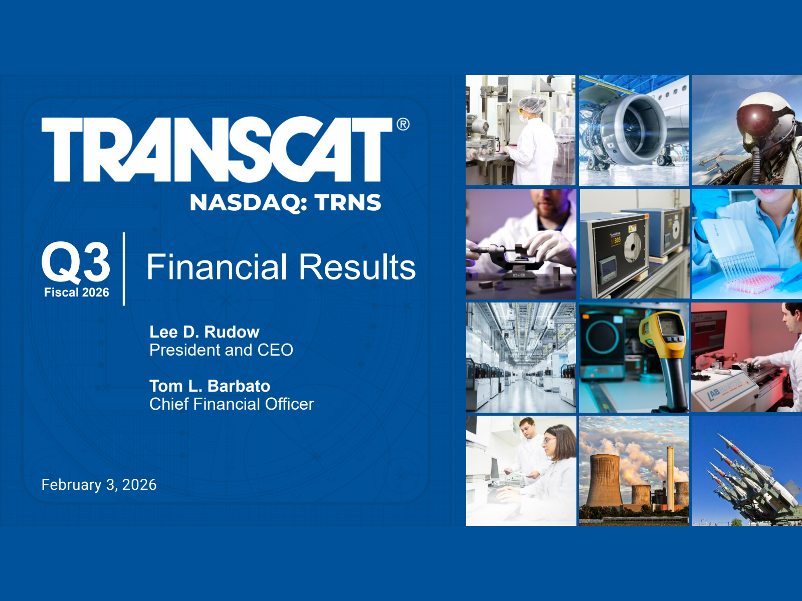 Transcat's Q3 2026 Slide Deck