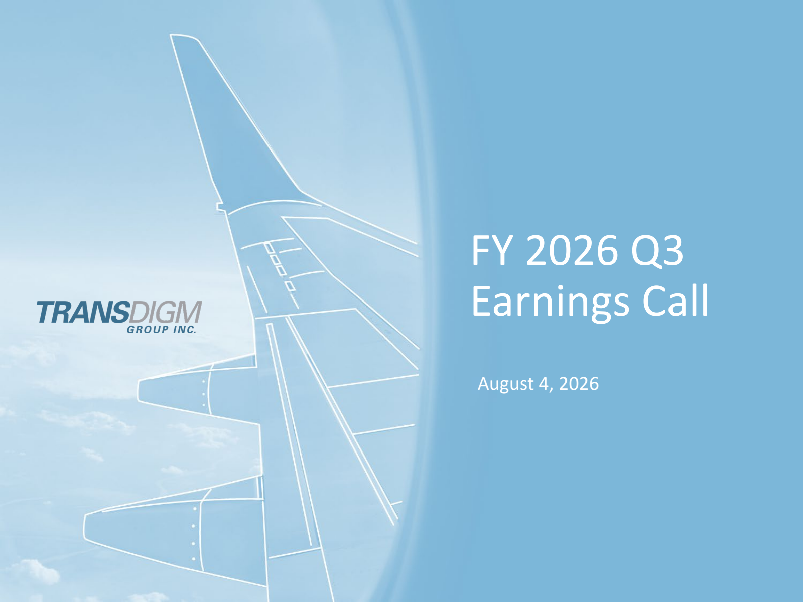 Transdigm Group's Q3 2026 Slide Deck
