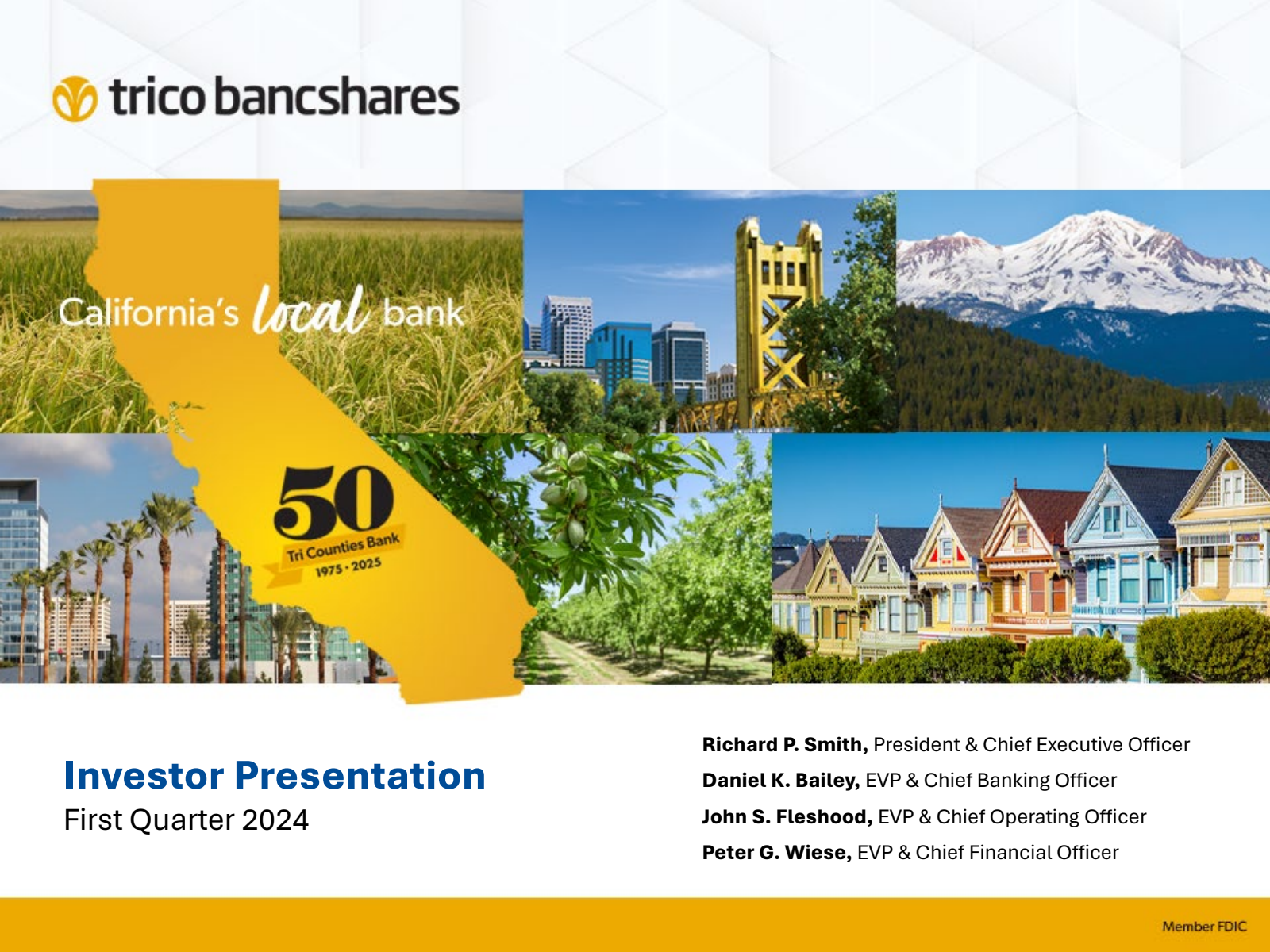 TriCo Bancshares' Q1 2024 Slide Deck