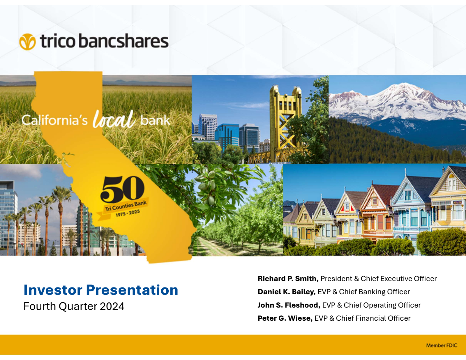 TriCo Bancshares' Q4 2024 Slide Deck
