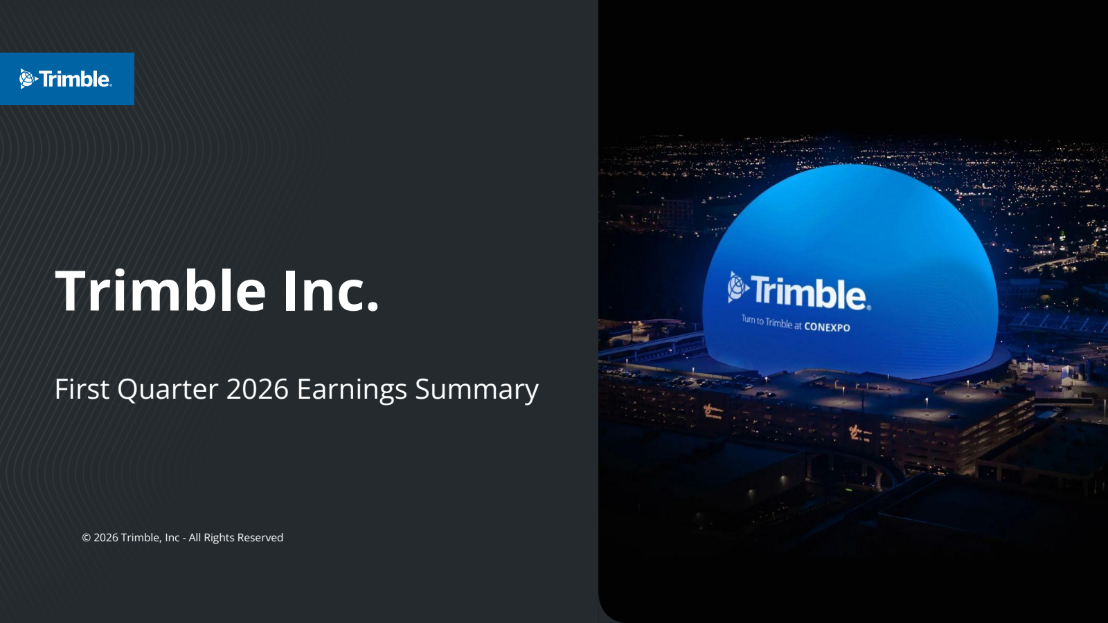 Trimble's Q1 2026 Slide Deck