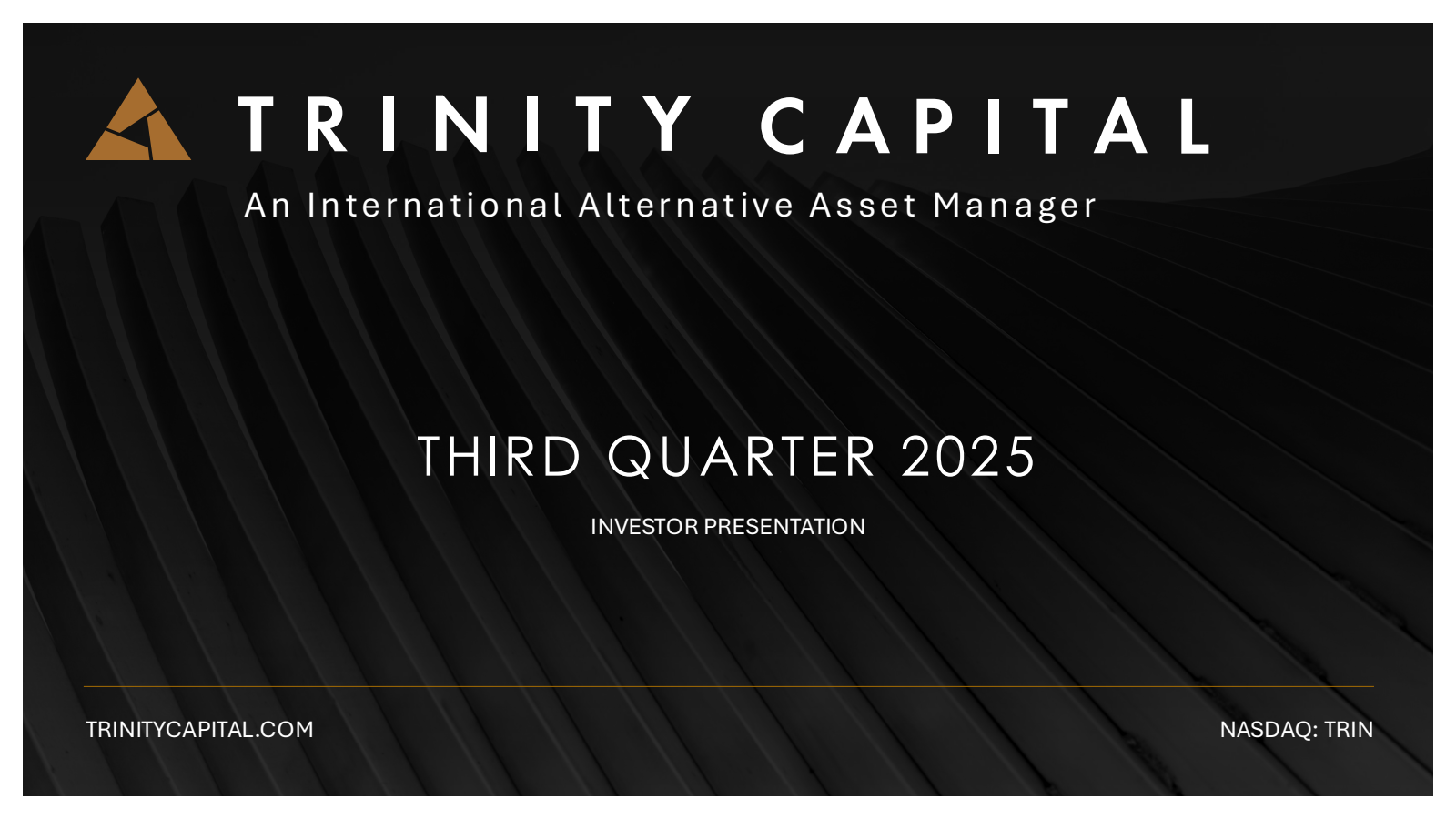 Trinity Capital's Q3 2025 Slide Deck