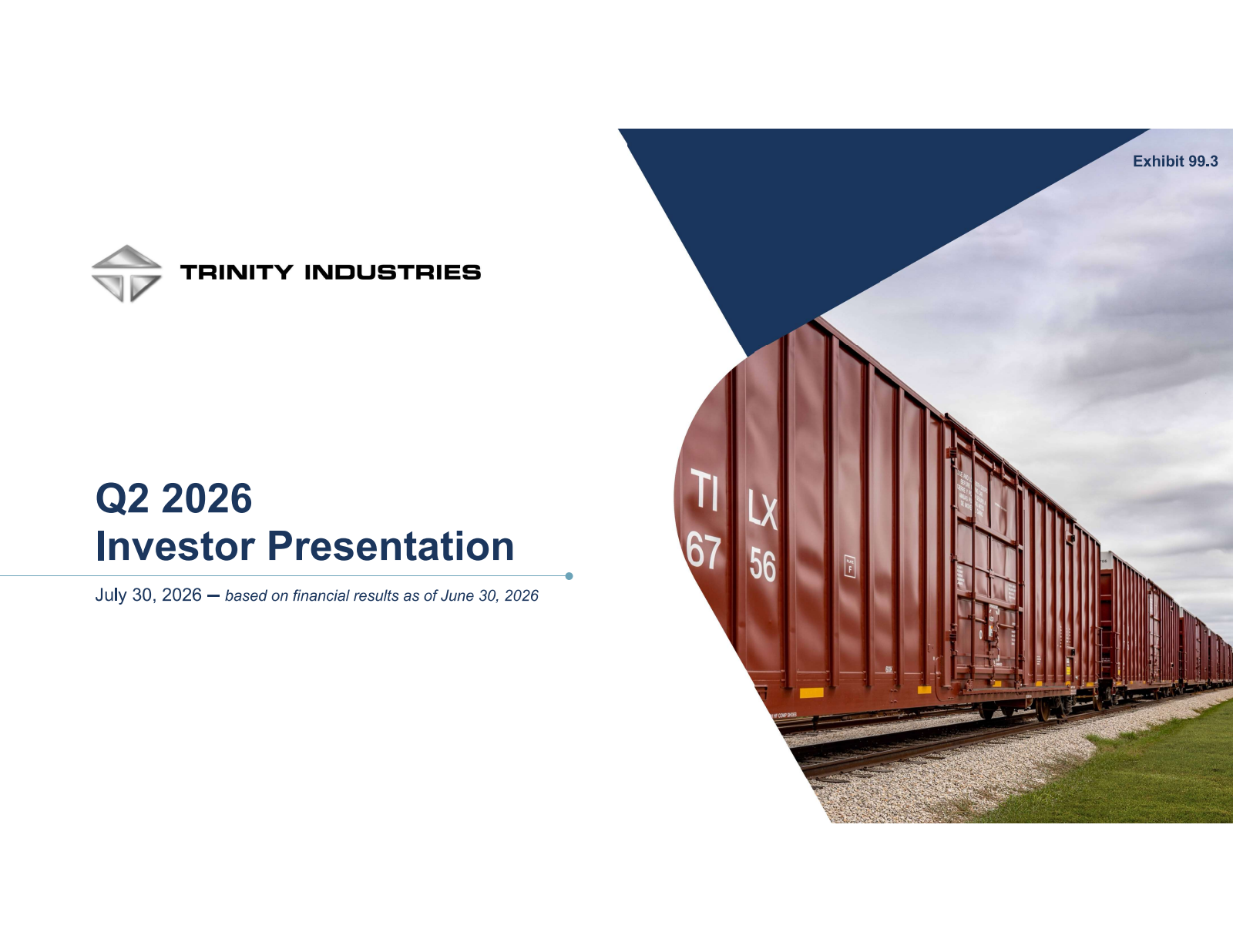 Trinity Industries' Q2 2026 Slide Deck