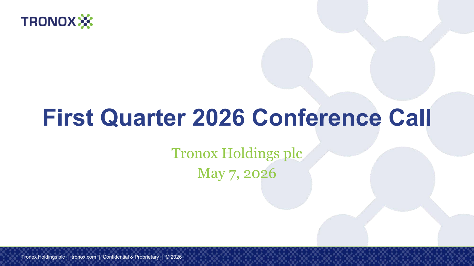 Tronox's Q1 2026 Slide Deck