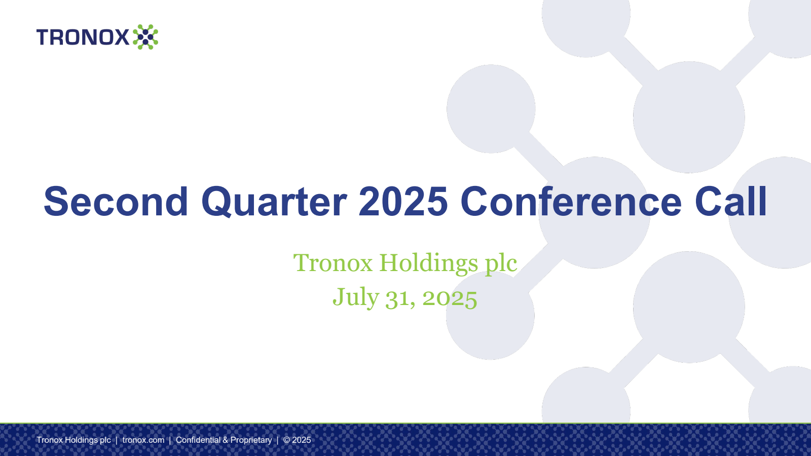 Tronox's Q2 2025 Slide Deck