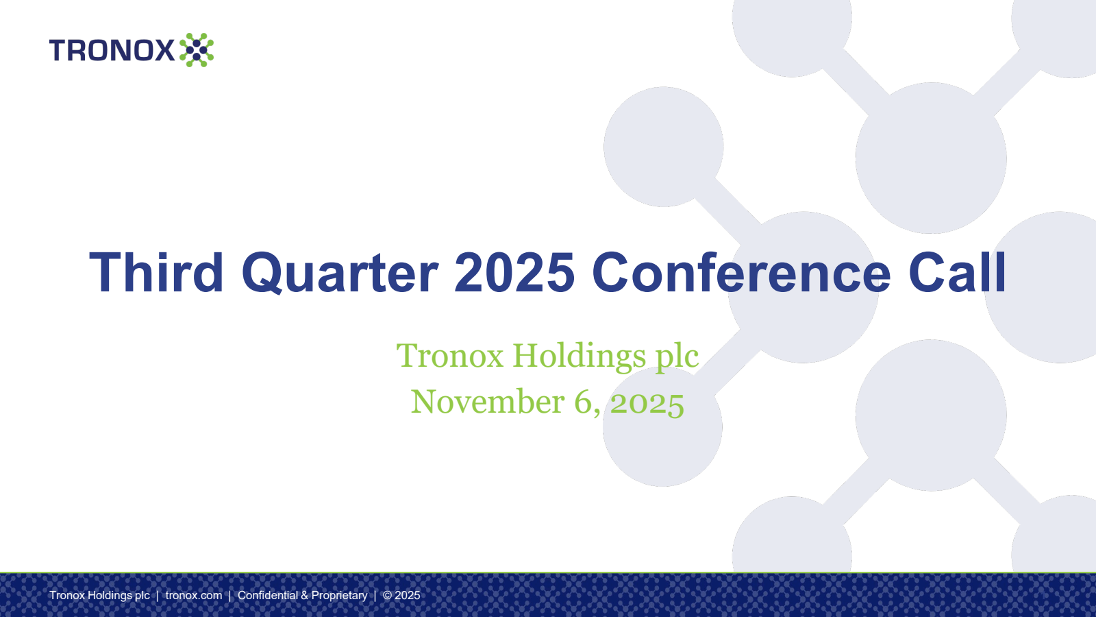 Tronox's Q3 2025 Slide Deck