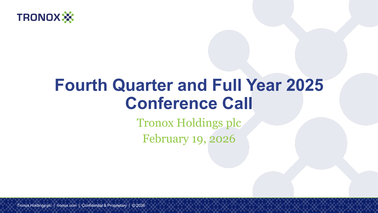 Tronox's Q4 2025 Slide Deck