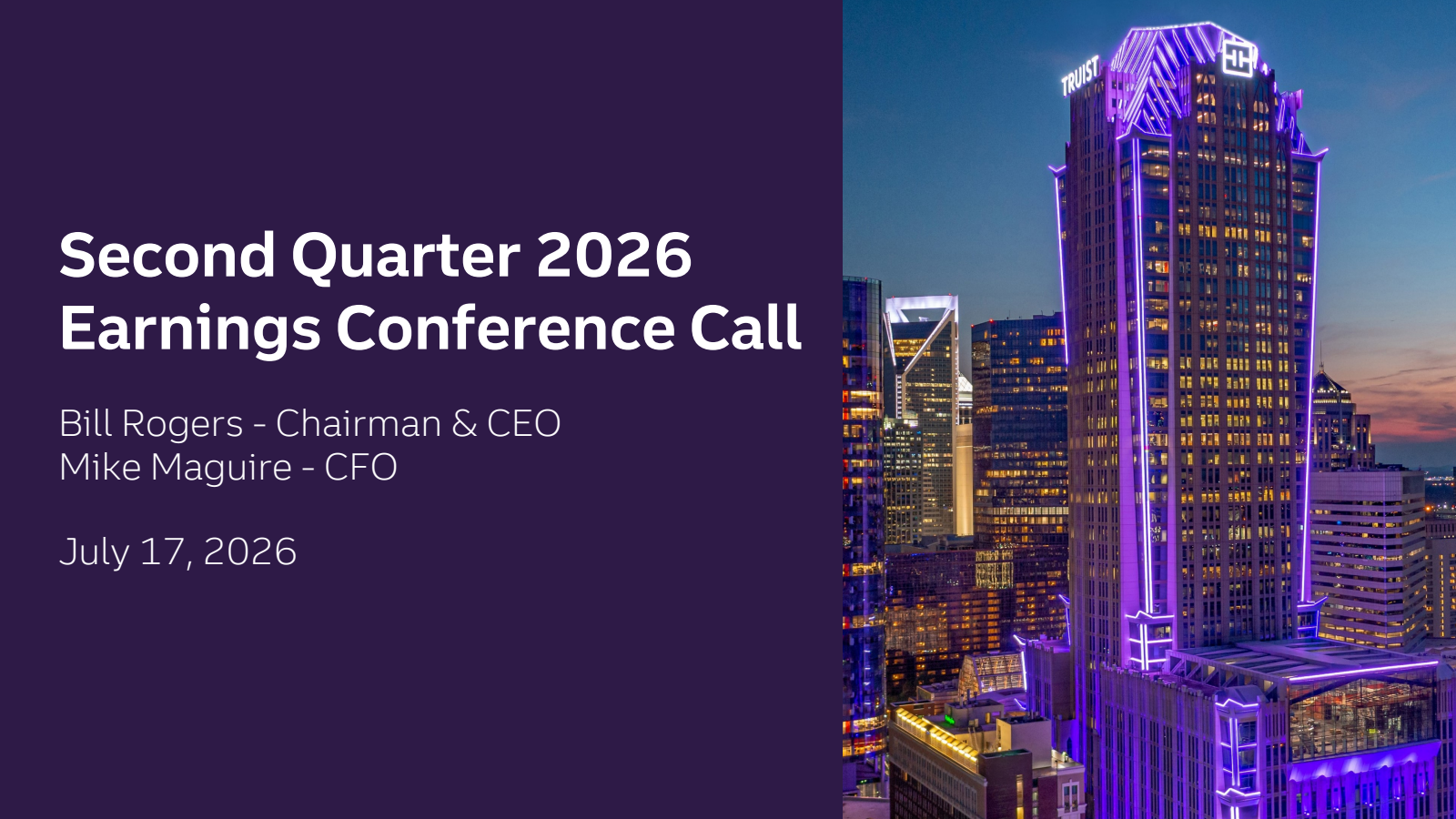 Truist Financial's Q2 2026 Slide Deck