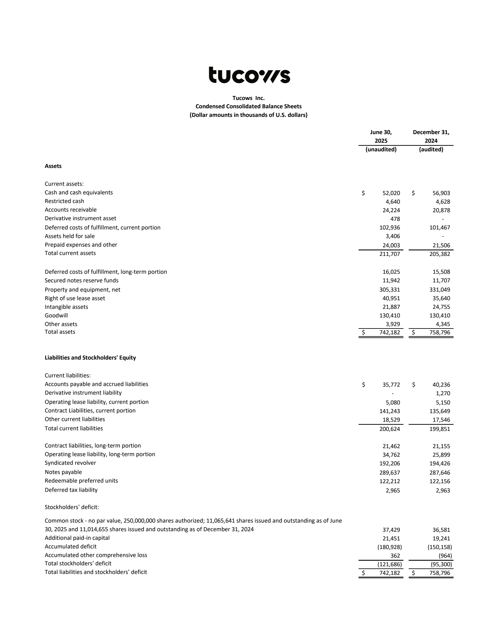 Tucows' Q2 2025 Prepared Remarks Slide Deck