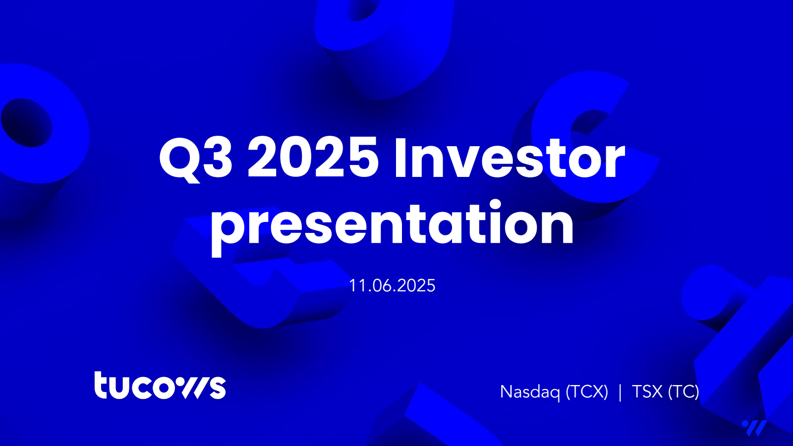 Tucows' Q3 2025 Prepared Remarks Slide Deck