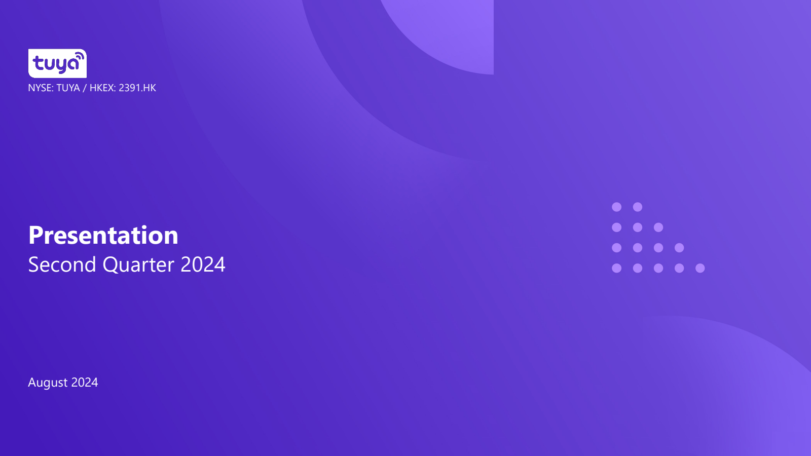 Tuya's Q2 2024 Slide Deck
