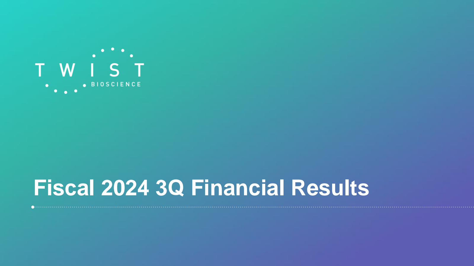 Twist Bioscience's Q3 2024 Slide Deck