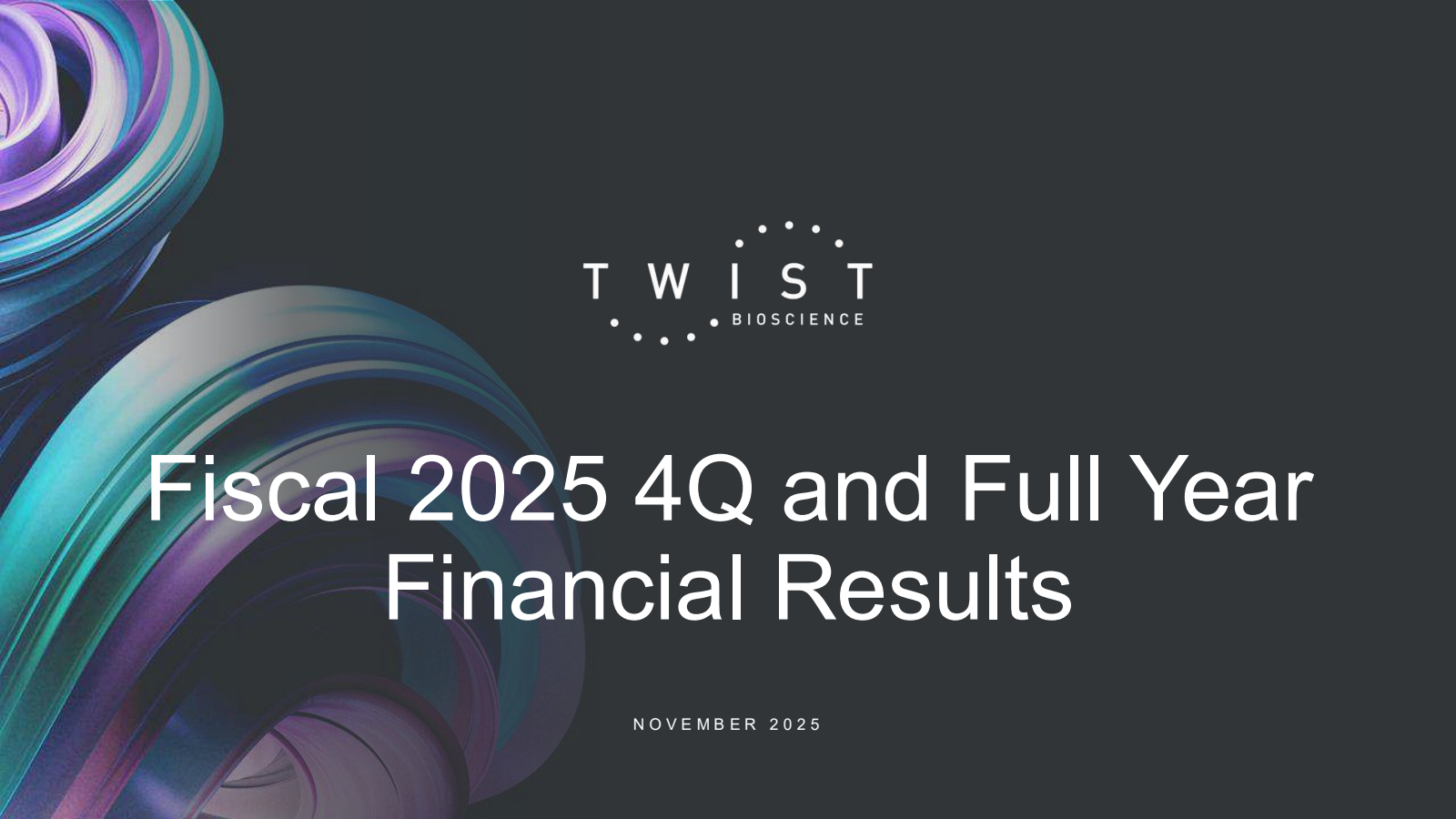 Twist Bioscience's Q4 2025 Slide Deck