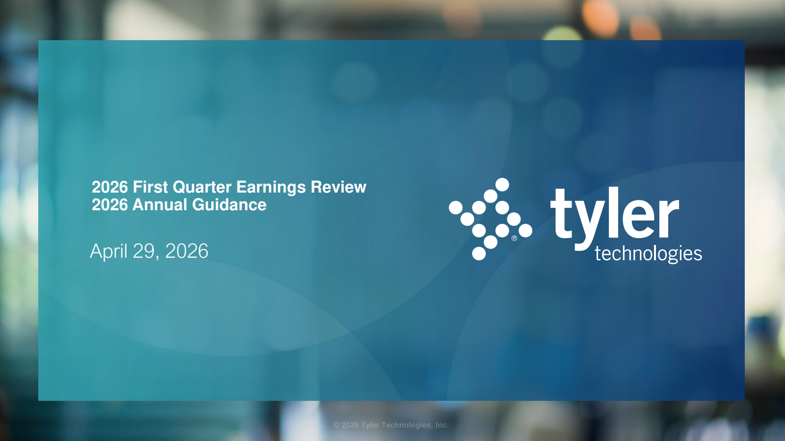 Tyler Technologies' Q1 2026 Slide Deck