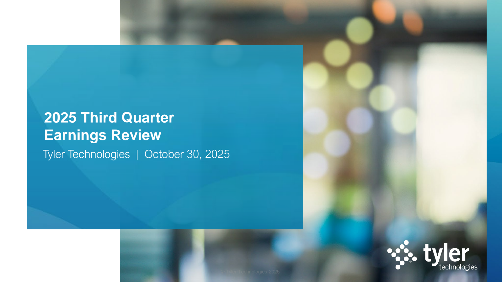 Tyler Technologies' Q3 2025 Slide Deck