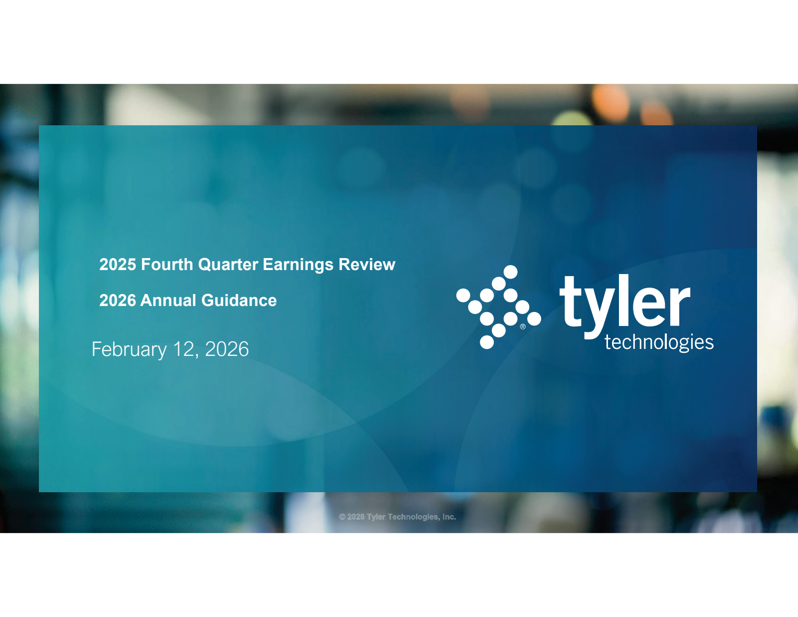Tyler Technologies' Q4 2025 Slide Deck