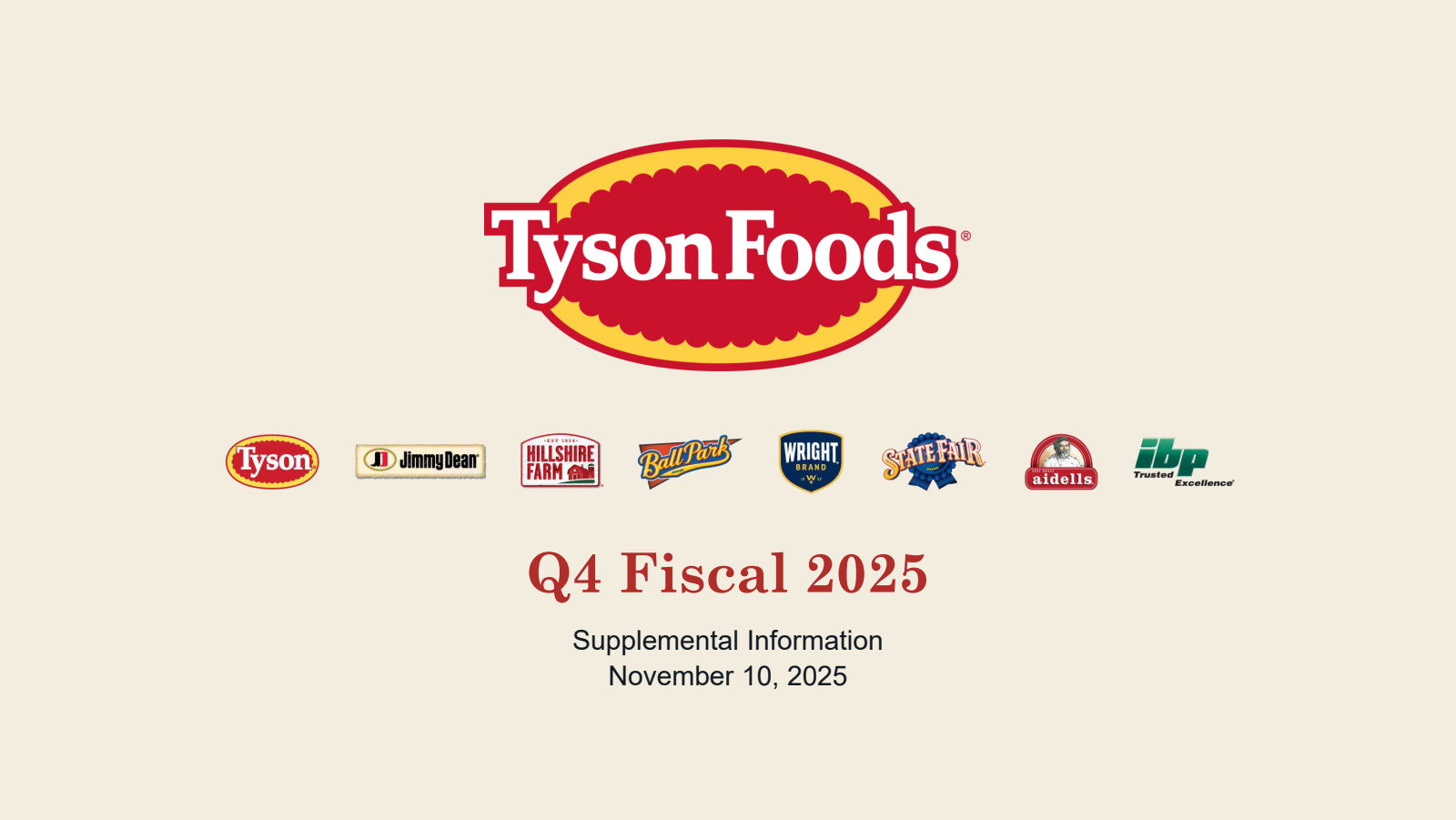 Tyson Foods' Q4 2025 Slide Deck