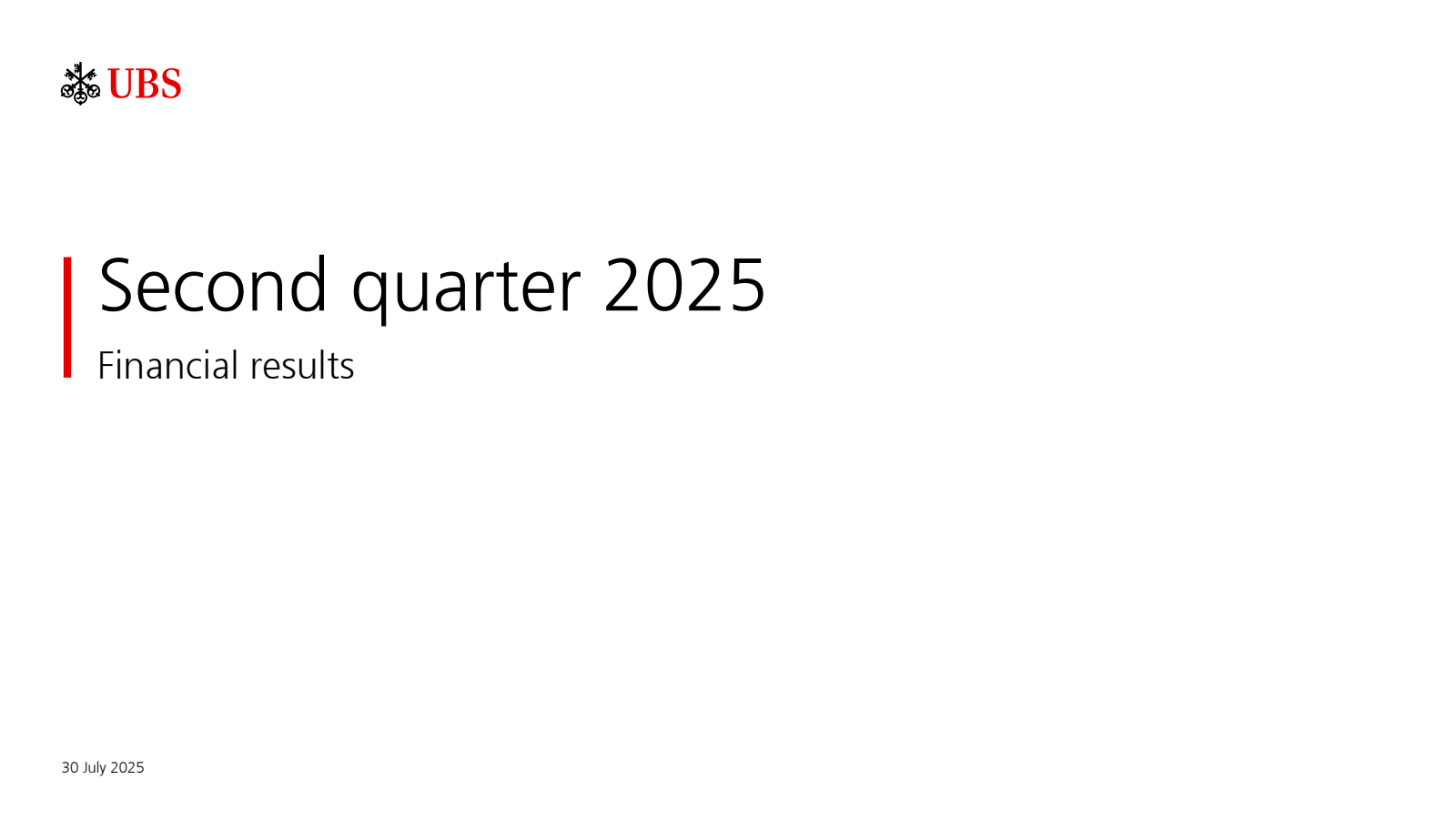 UBS Group's Q2 2025 Slide Deck