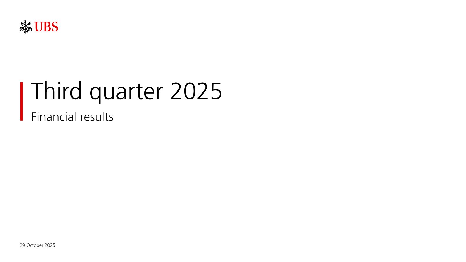 UBS Group's Q3 2025 Slide Deck