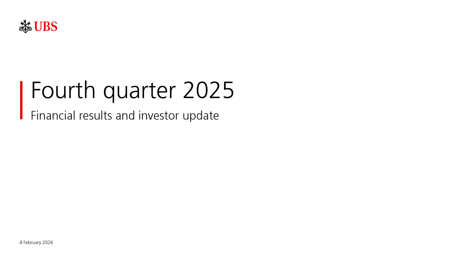 UBS Group's Q4 2025 Slide Deck