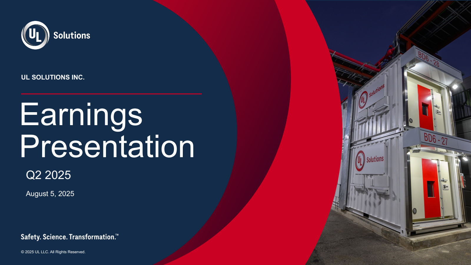 UL Solutions' Q2 2025 Slide Deck