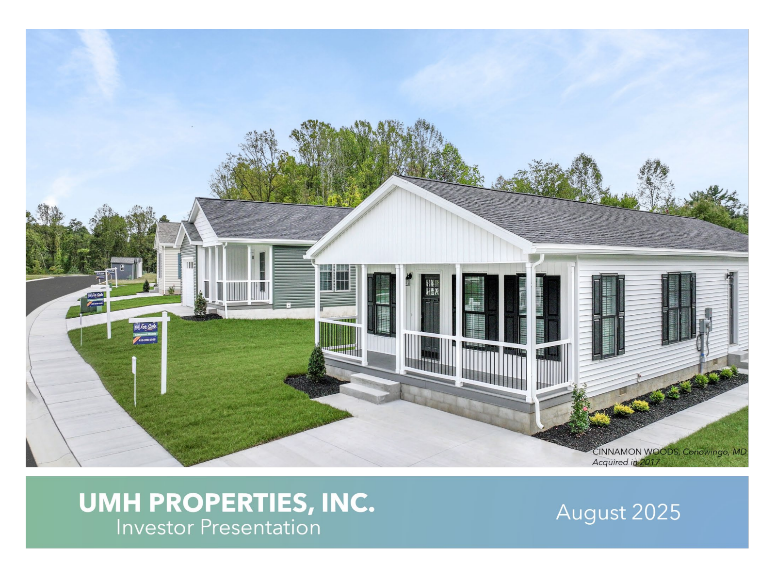 UMH Properties' Q2 2025 Slide Deck