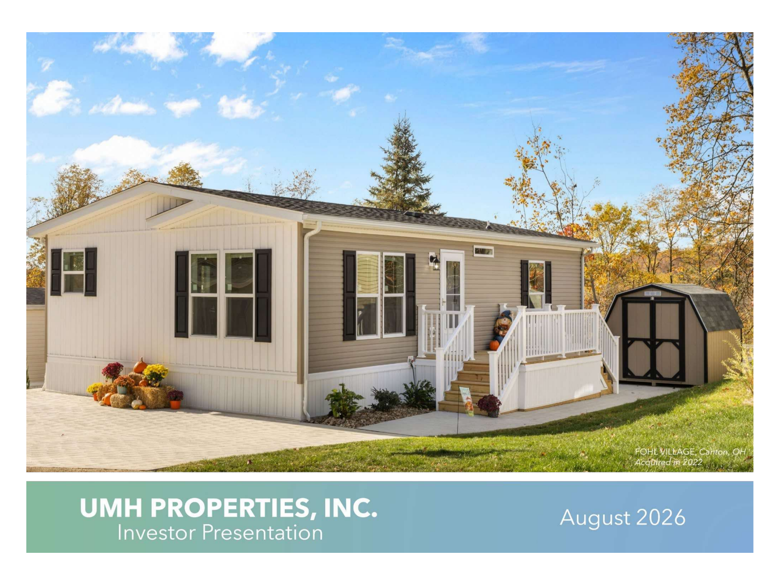 UMH Properties' Q2 2026 Slide Deck