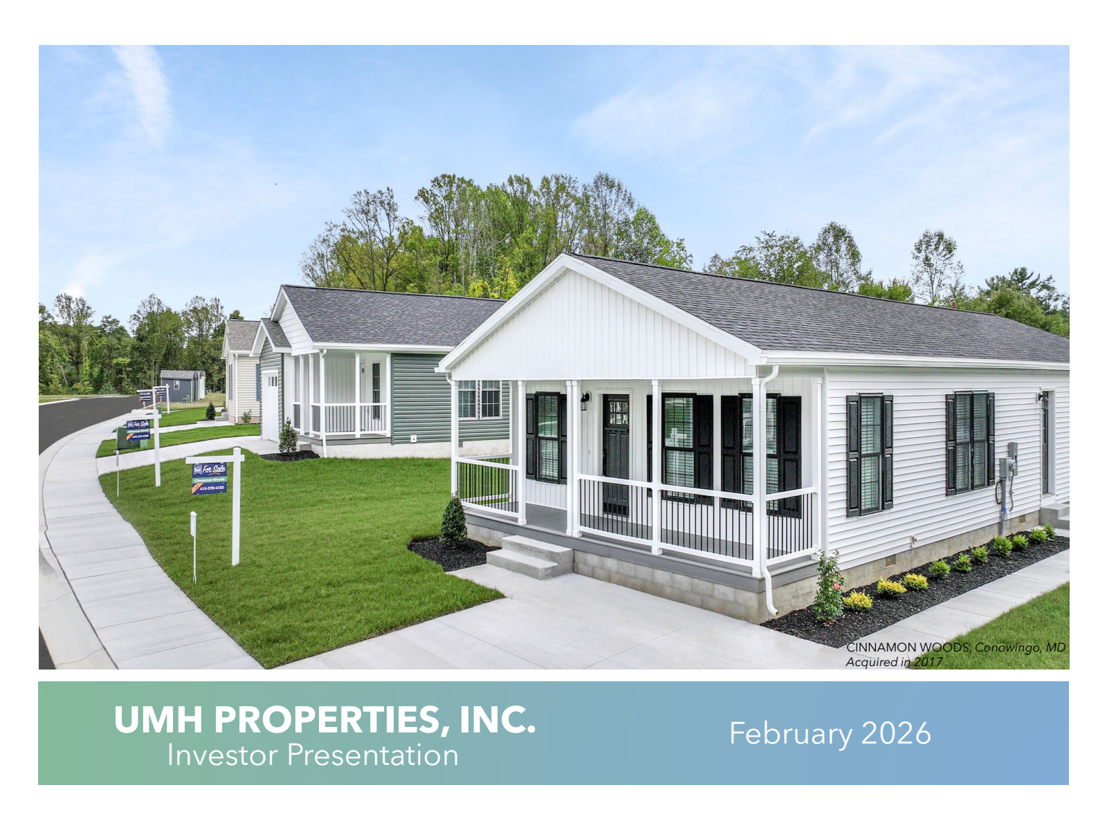 UMH Properties' Q4 2025 Slide Deck