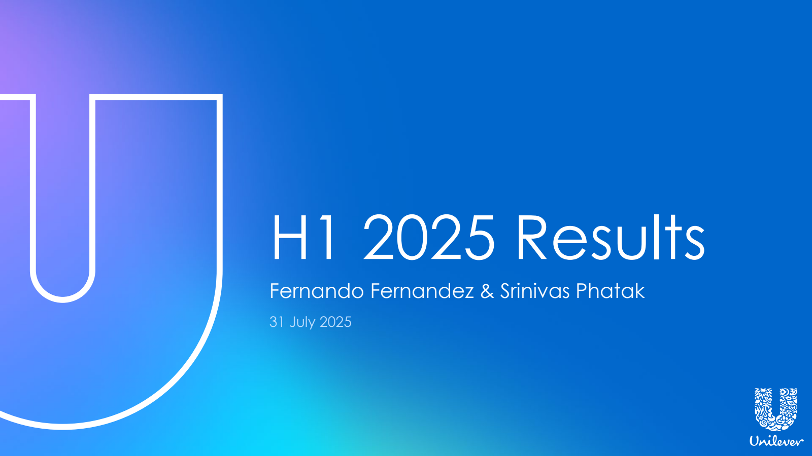 Unilever's H1 2025 Slide Deck
