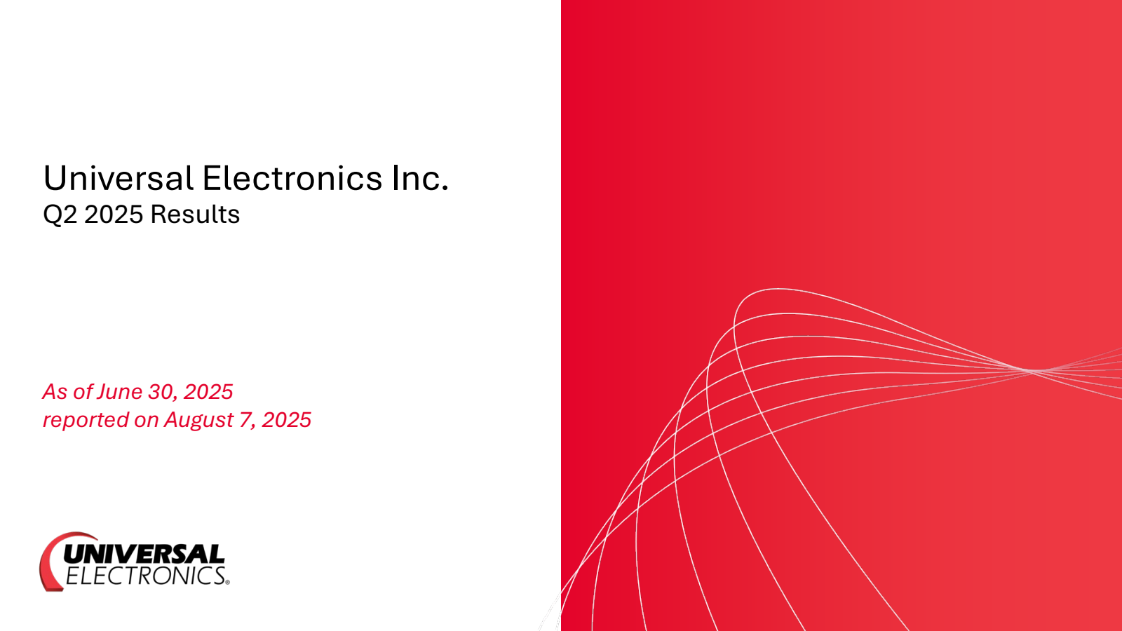 UEIC Q2 2025 Earnings Report on 8/7/2025