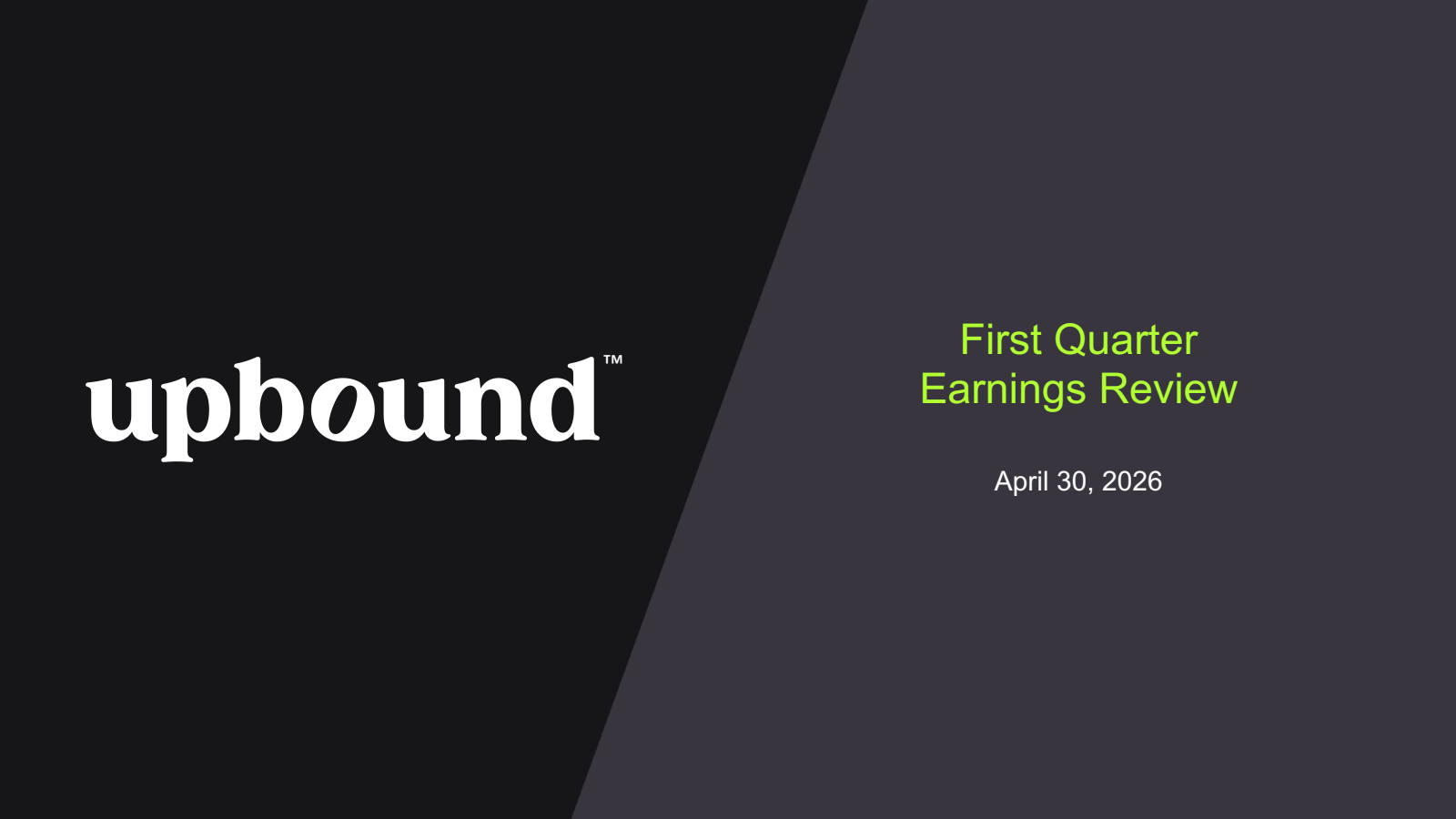 Upbound Group's Q1 2026 Slide Deck