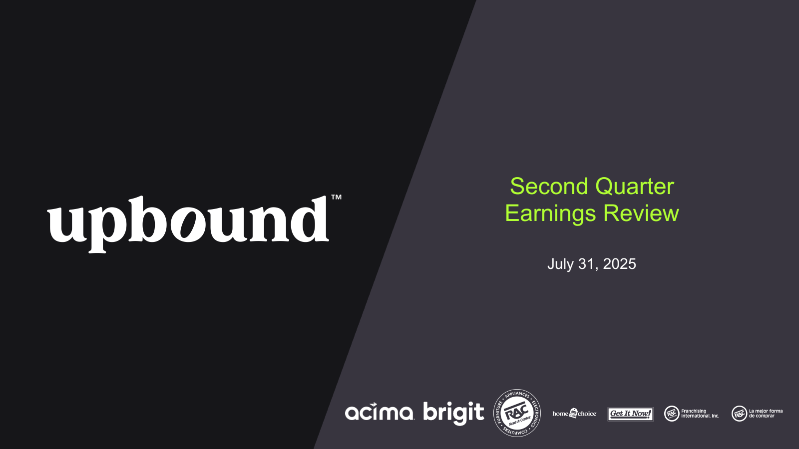 Upbound Group's Q2 2025 Slide Deck