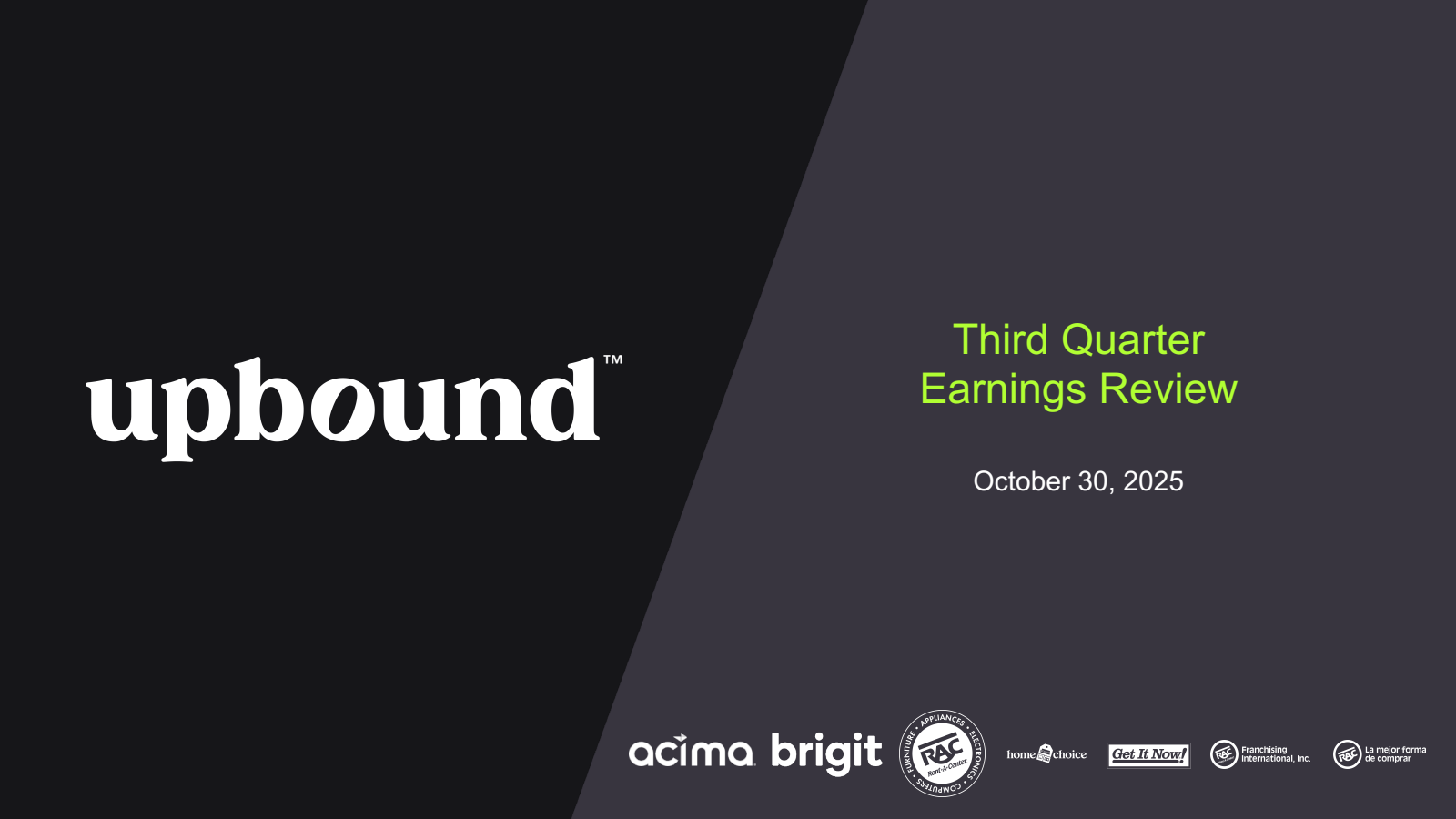 Upbound Group's Q3 2025 Slide Deck
