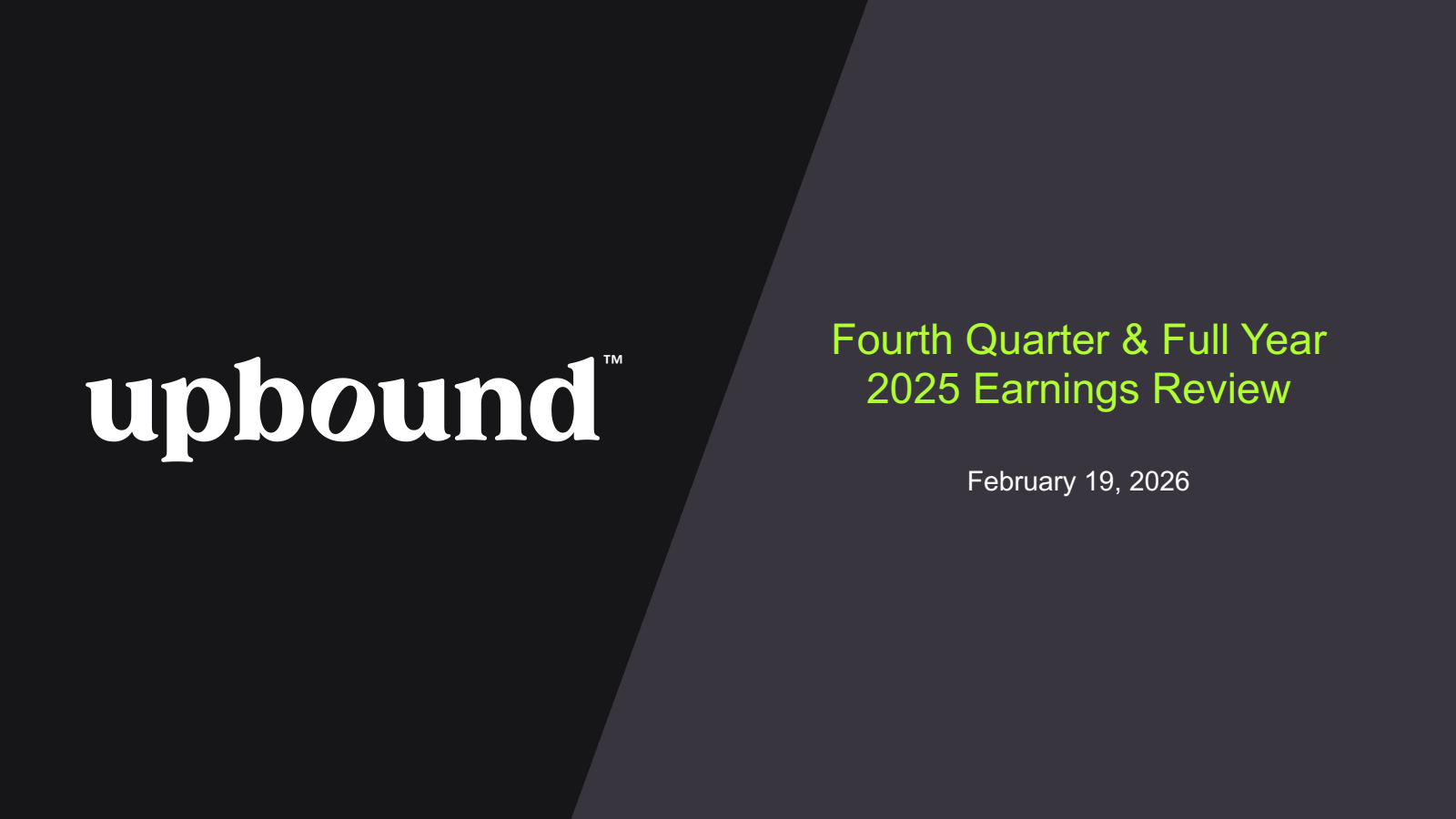 Upbound Group's Q4 2025 Slide Deck