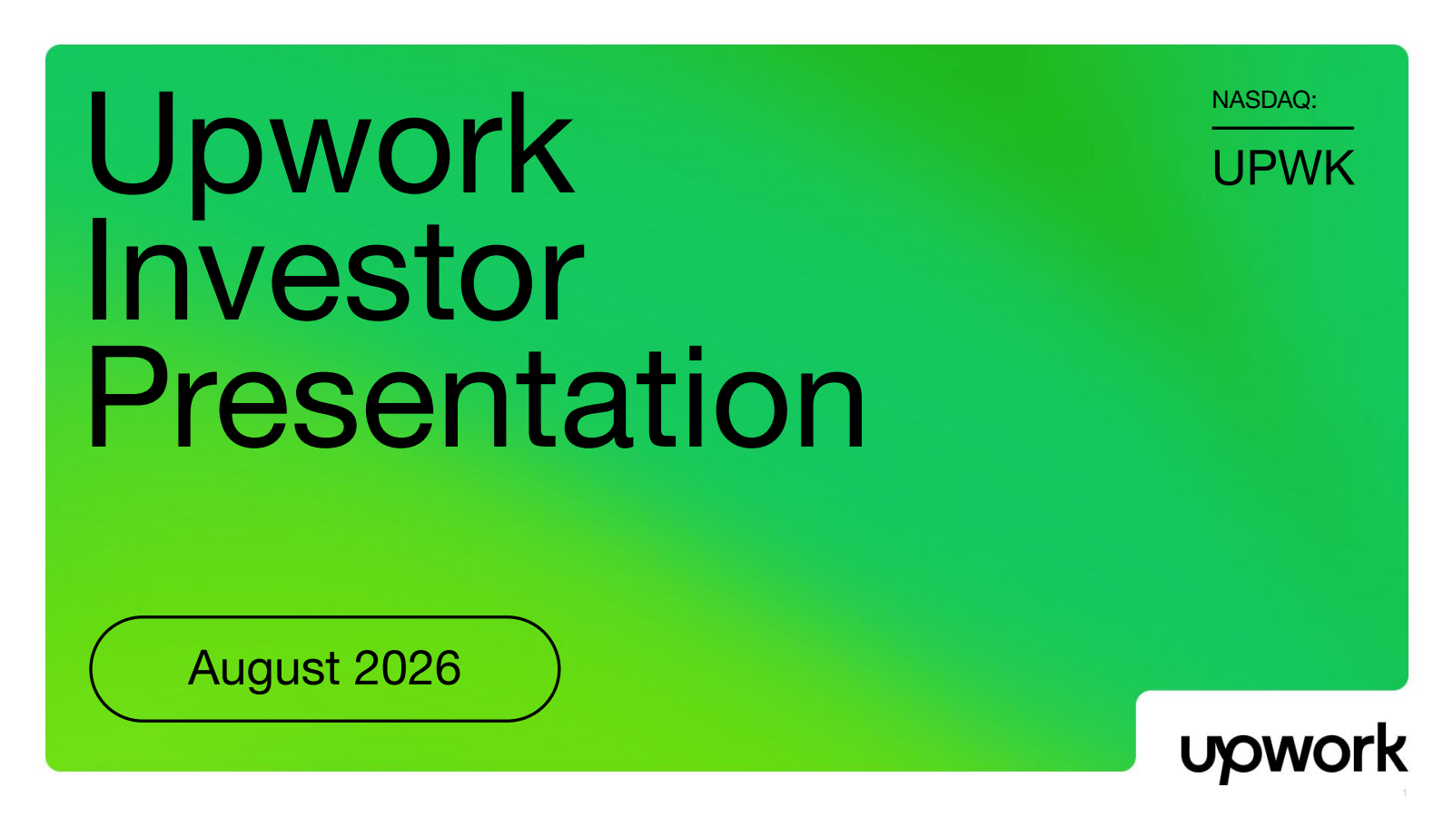 Upwork's Q2 2026 Slide Deck