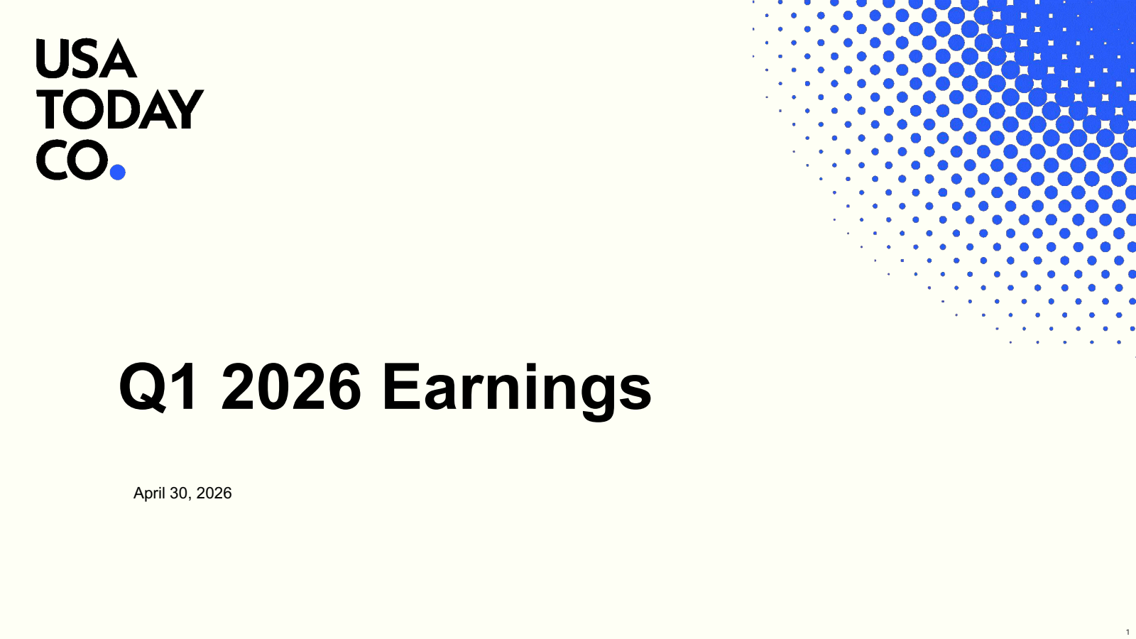 USA Today's Q1 2026 Slide Deck