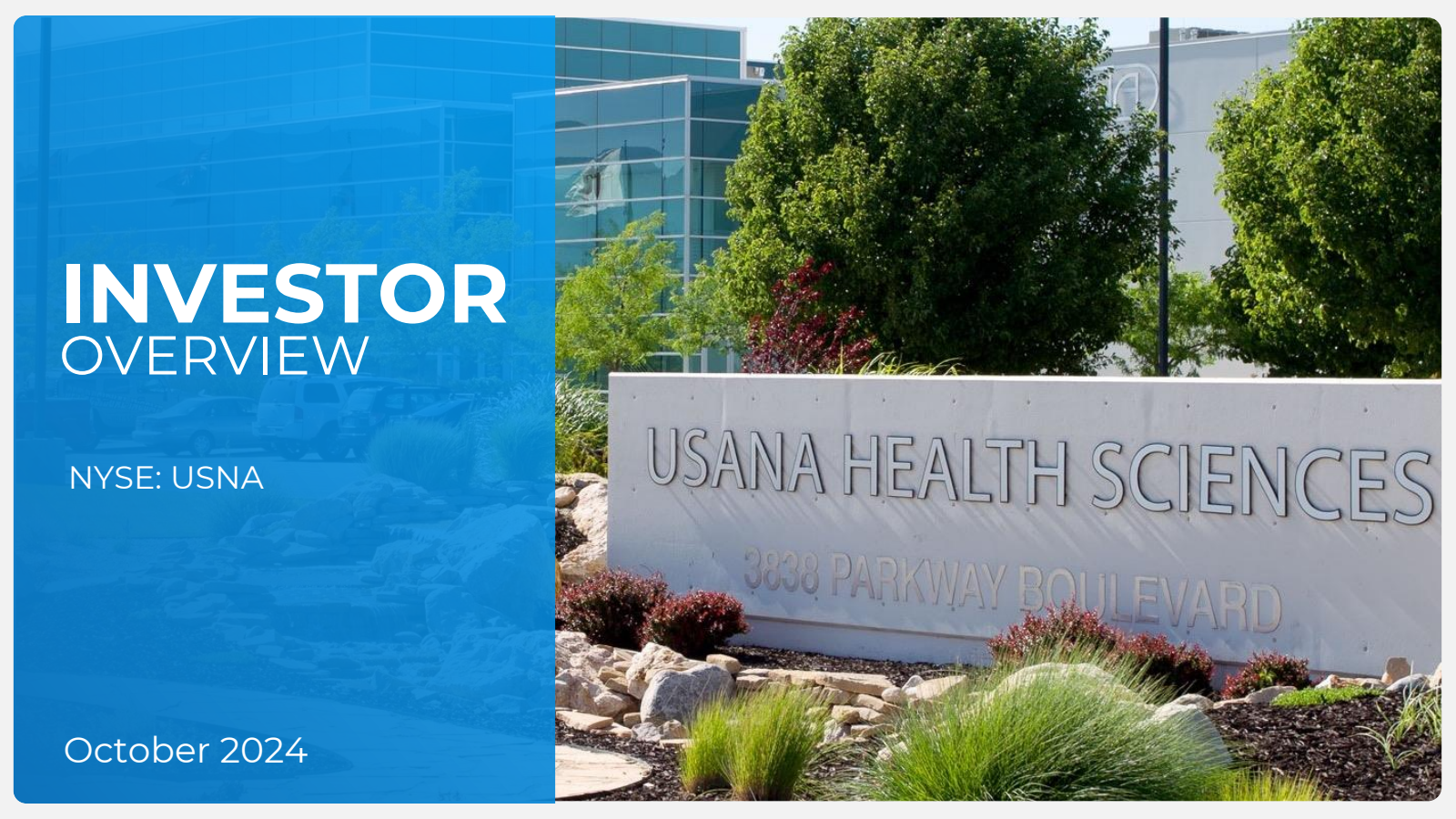 USANA Health Sciences' Q3 2024 Slide Deck