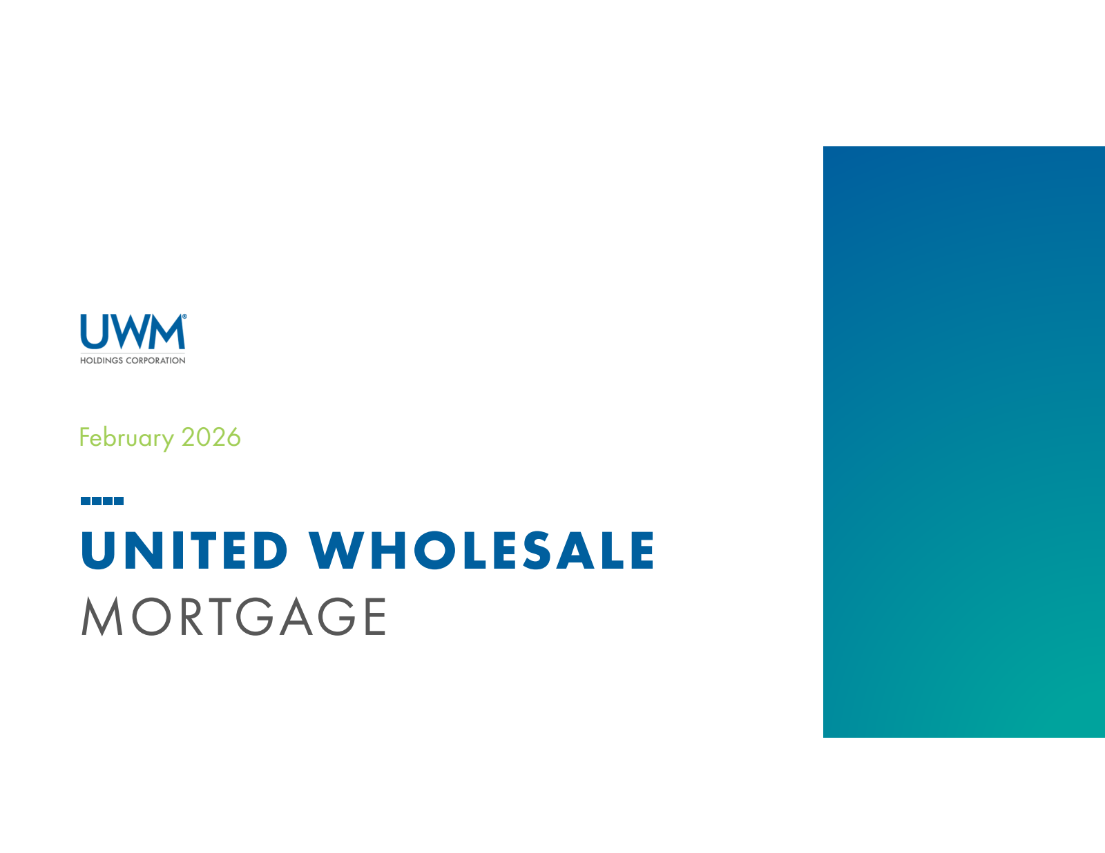 UWM's Q4 2025 Slide Deck