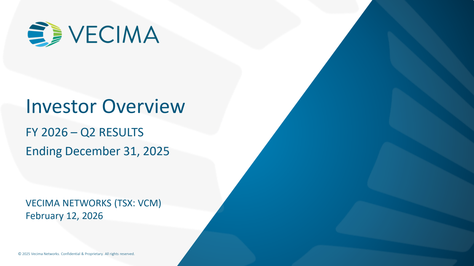 Vecima Networks' Q2 2026 Slide Deck
