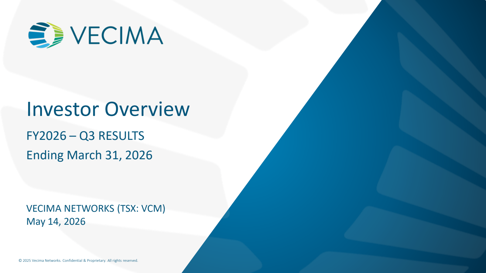 Vecima Networks' Q3 2026 Slide Deck