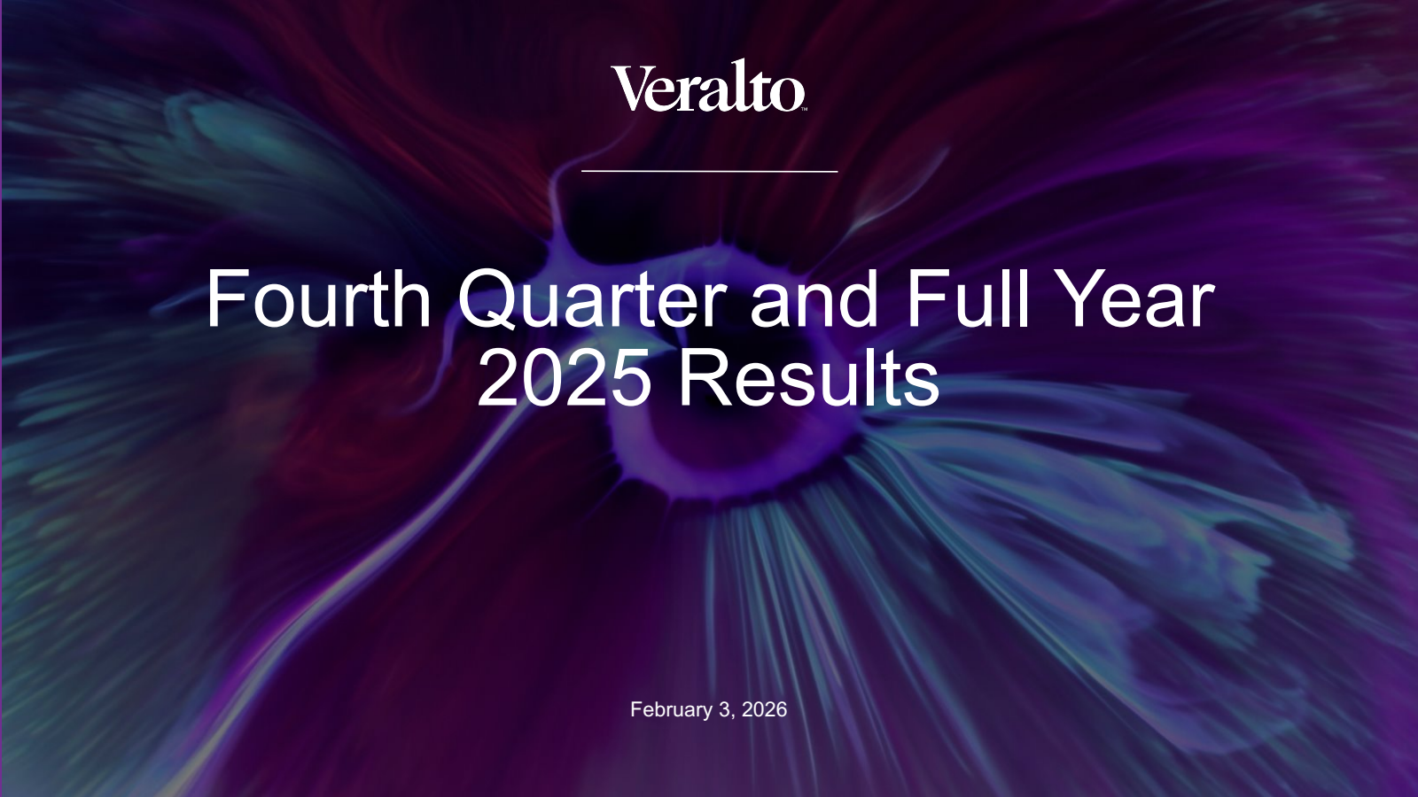 Veralto's Q4 2025 Slide Deck