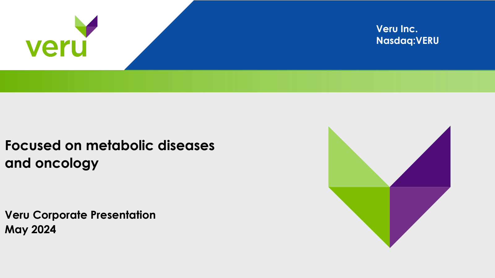 Veru's Q2 2024 Slide Deck