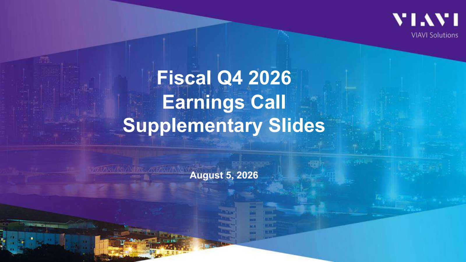 Viavi Solutions' Q4 2026 Slide Deck