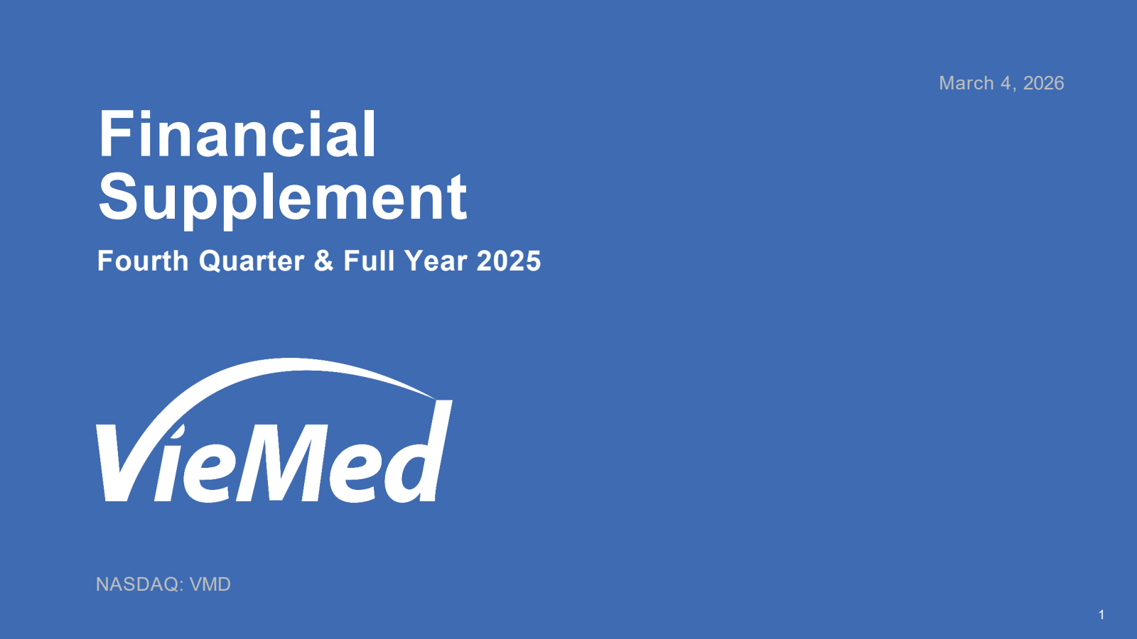 Viemed Healthcare's Q4 2025 Slide Deck