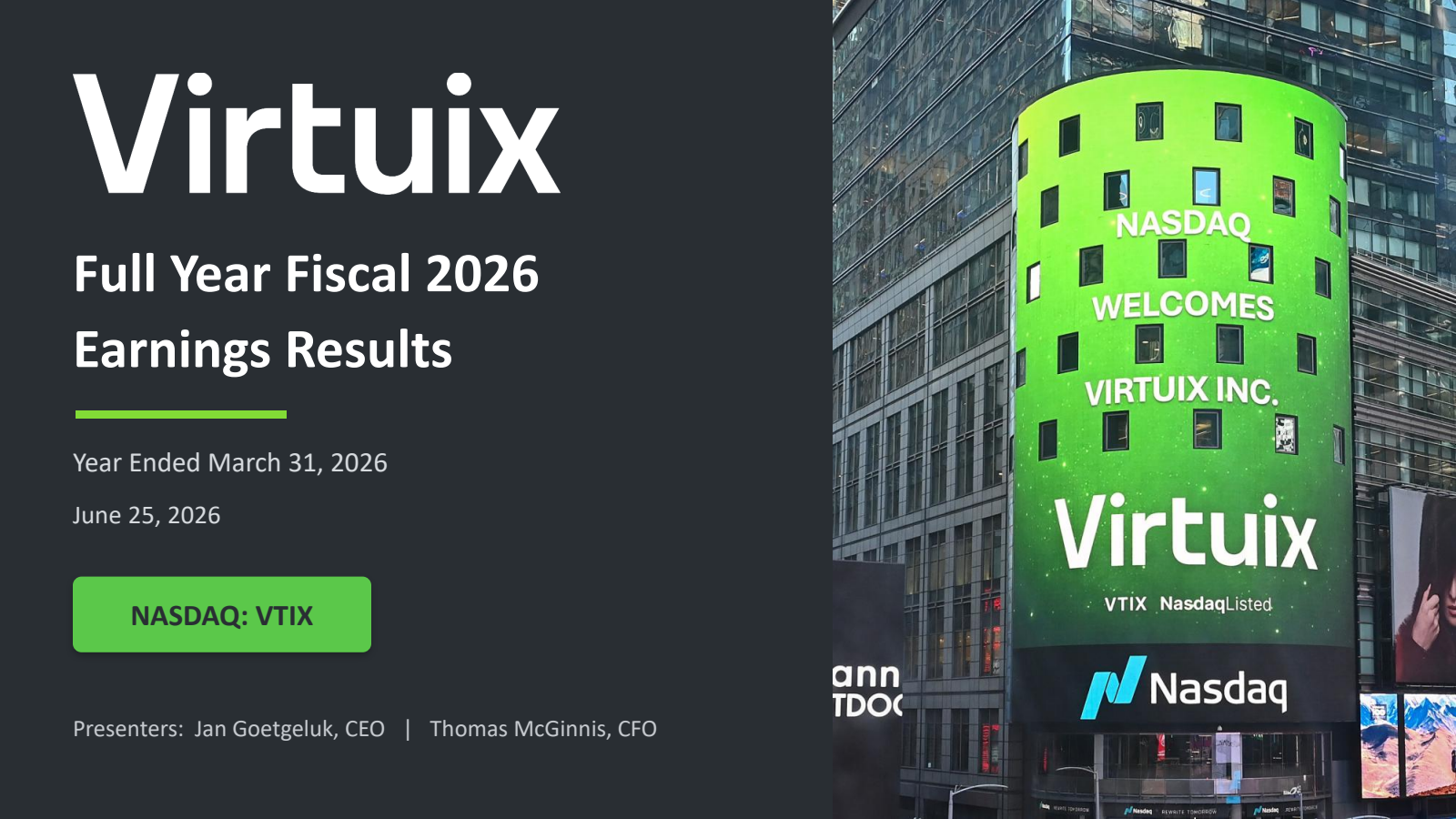 Virtuix's Q4 2026 Slide Deck
