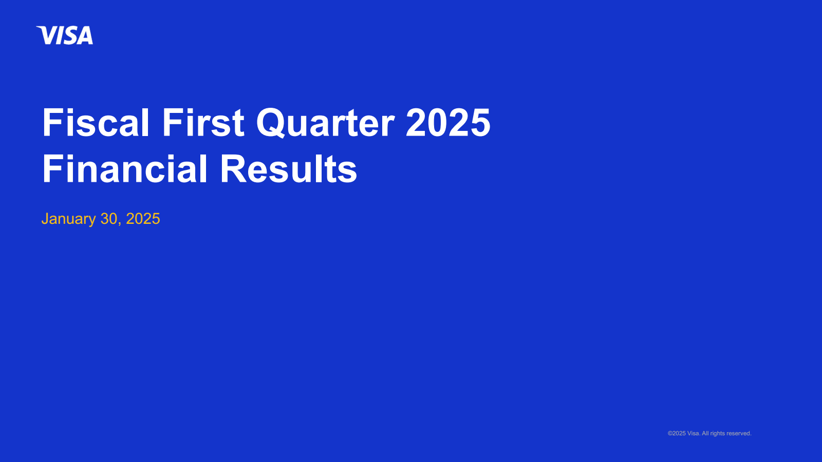Visa's Q1 2025 Slide Deck